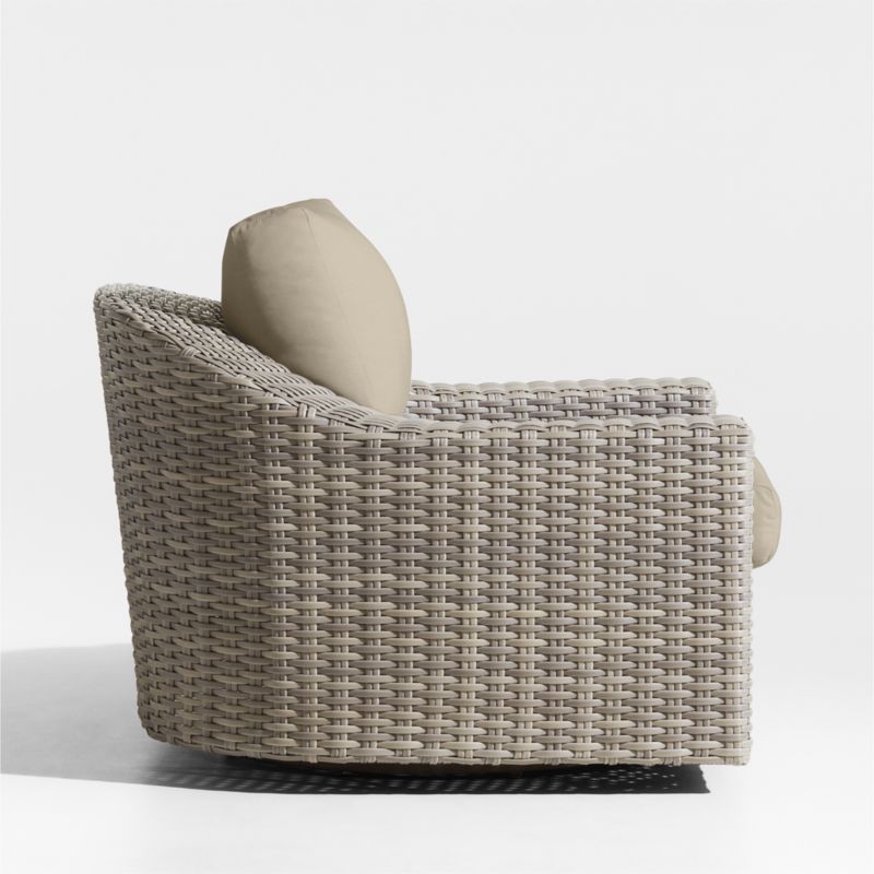 Abaco Resin Wicker Outdoor Swivel Lounge Chair with Canvas Flax Sunbrella ® Cushions - image 7 of 9
