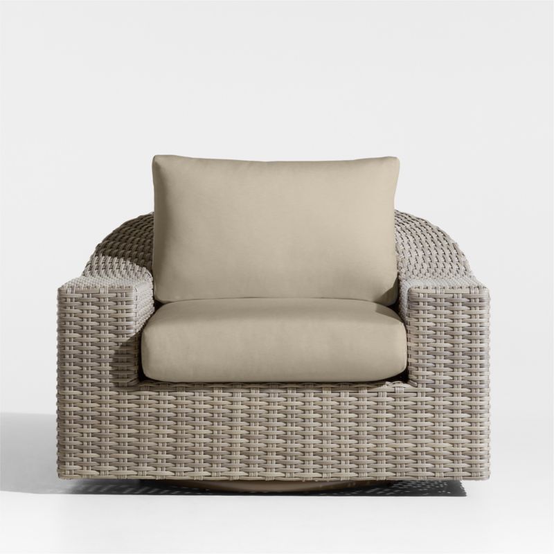 Abaco Resin Wicker Outdoor Swivel Lounge Chair with Canvas Flax Sunbrella ® Cushions - image 6 of 9