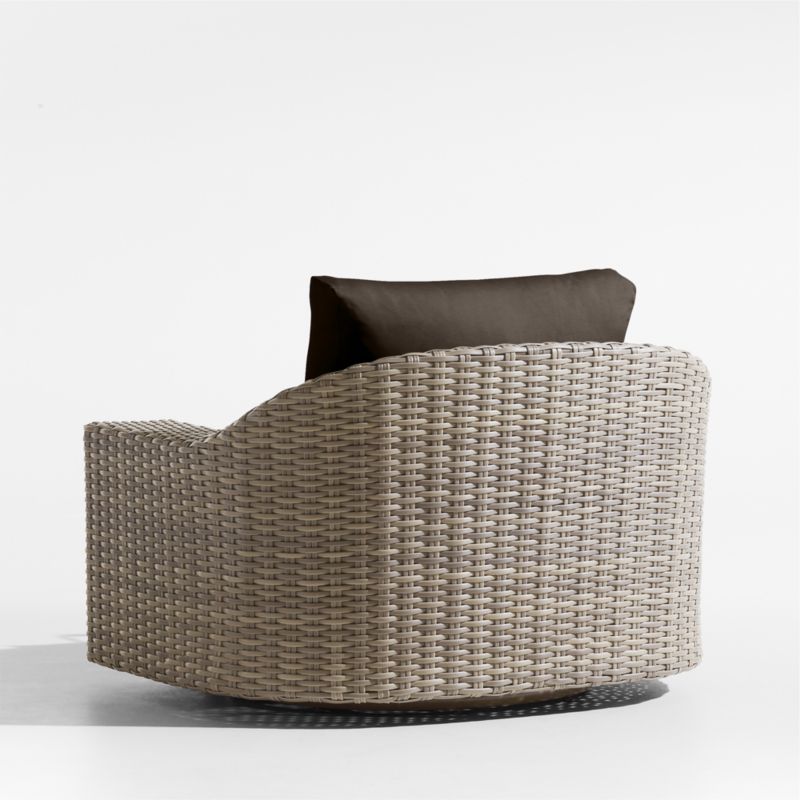 Abaco Resin Wicker Outdoor Swivel Lounge Chair with Canvas Java Sunbrella ® Cushions - image 8 of 9