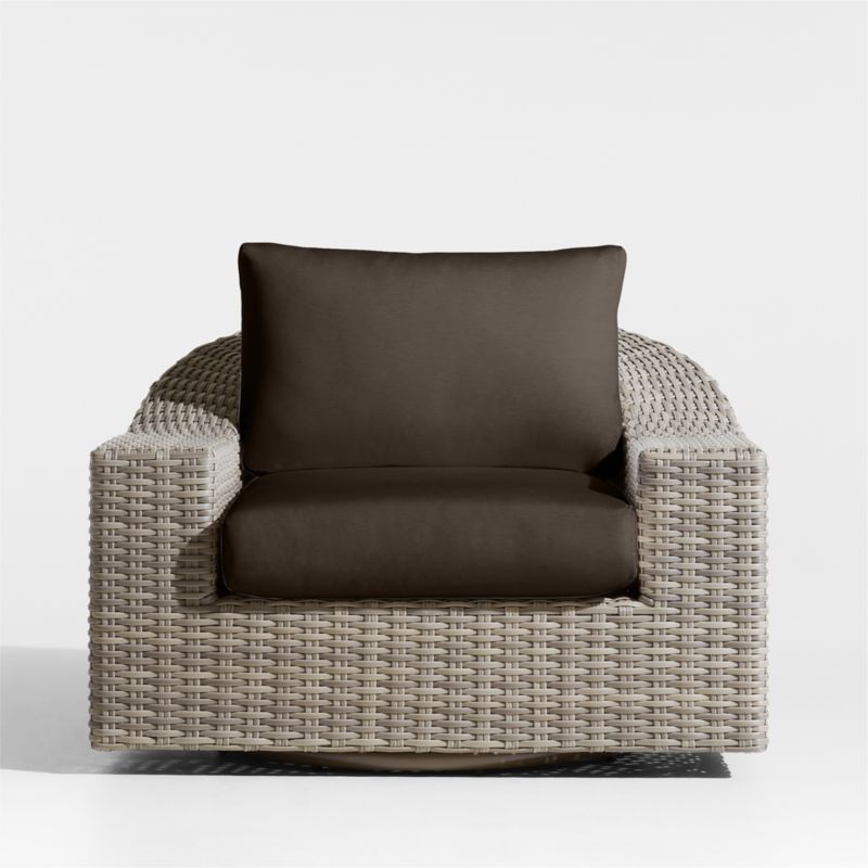 Abaco Resin Wicker Outdoor Swivel Lounge Chair with Canvas Java Sunbrella ® Cushions - image 6 of 9