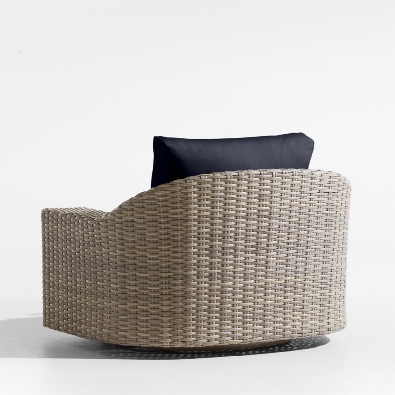 Abaco Resin Wicker Outdoor Swivel Lounge Chair with Canvas Navy Sunbrella ® Cushions - image 8 of 9