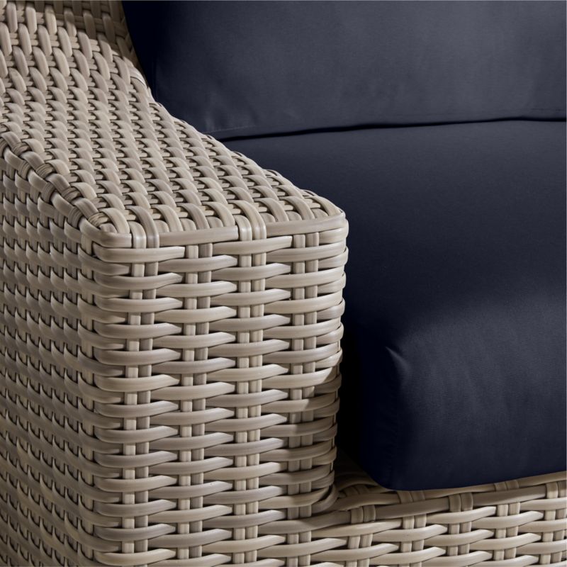 Abaco Resin Wicker Outdoor Swivel Lounge Chair with Canvas Navy Sunbrella ® Cushions - image 9 of 9