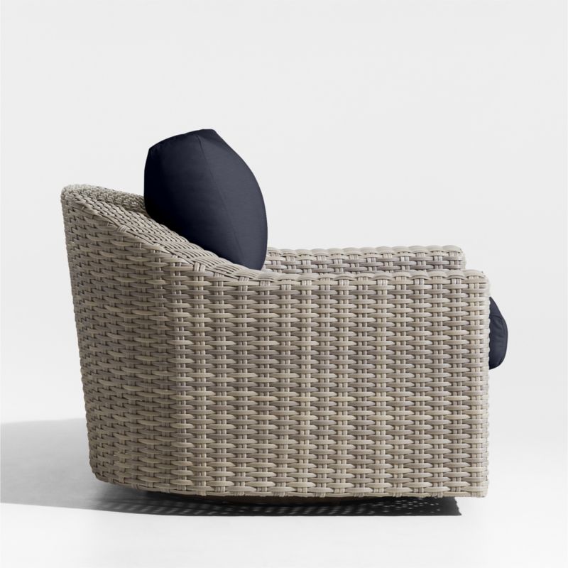 Abaco Resin Wicker Outdoor Swivel Lounge Chair with Canvas Navy Sunbrella ® Cushions - image 7 of 9