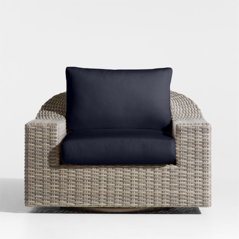 Abaco Resin Wicker Outdoor Swivel Lounge Chair with Canvas Navy Sunbrella ® Cushions - image 6 of 9