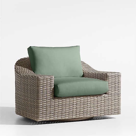 Abaco Resin Wicker Outdoor Swivel Lounge Chair with Canvas Spa Sunbrella ® Cushions