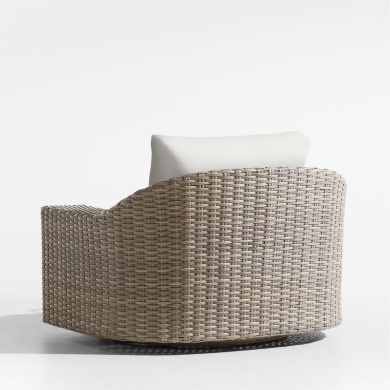 Abaco Resin Wicker Outdoor Swivel Lounge Chair with Canvas White Sunbrella ® Cushions - image 8 of 9