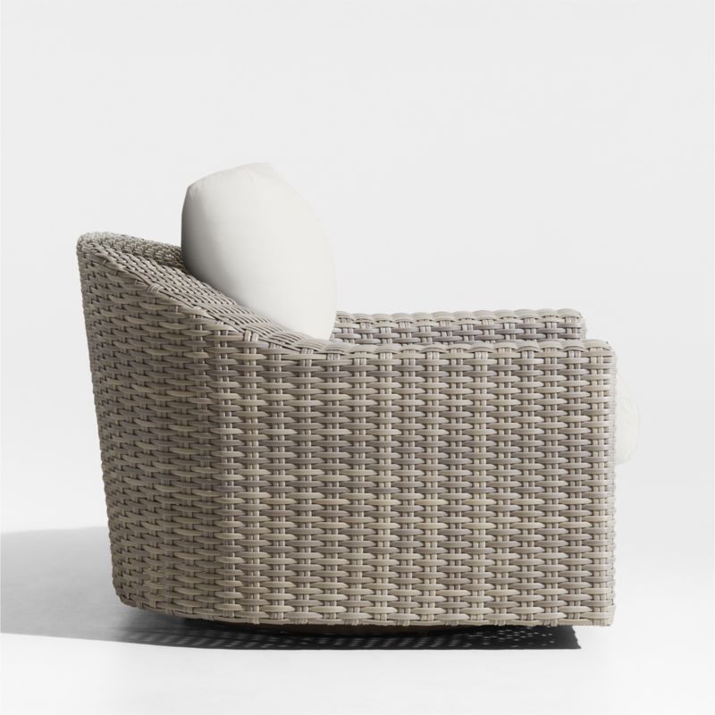 Abaco Resin Wicker Outdoor Swivel Lounge Chair with Canvas White Sunbrella ® Cushions - image 7 of 9