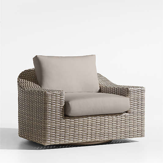 Abaco Resin Wicker Outdoor Swivel Lounge Chair with Cast Ash Sunbrella ® Cushions