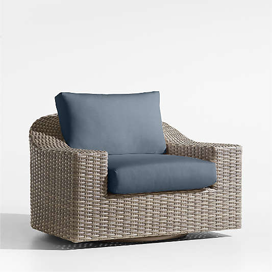 Abaco Resin Wicker Outdoor Swivel Lounge Chair with Cast Harbor Sunbrella ® Cushions