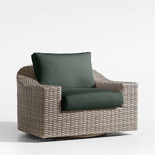 Abaco Resin Wicker Outdoor Swivel Lounge Chair with Cast Ivy Sunbrella ® Cushions