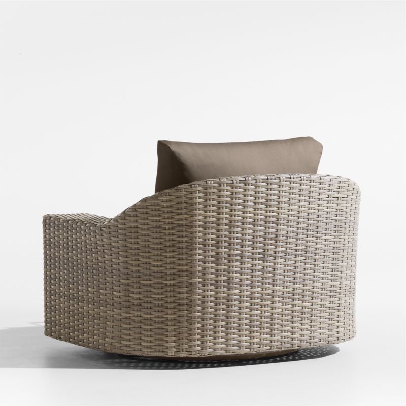 Abaco Resin Wicker Outdoor Swivel Lounge Chair with Cast Shale Sunbrella ® Cushions - image 8 of 9