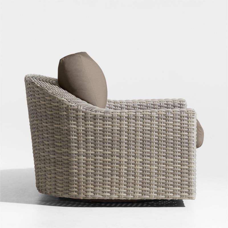 Abaco Resin Wicker Outdoor Swivel Lounge Chair with Cast Shale Sunbrella ® Cushions - image 7 of 9