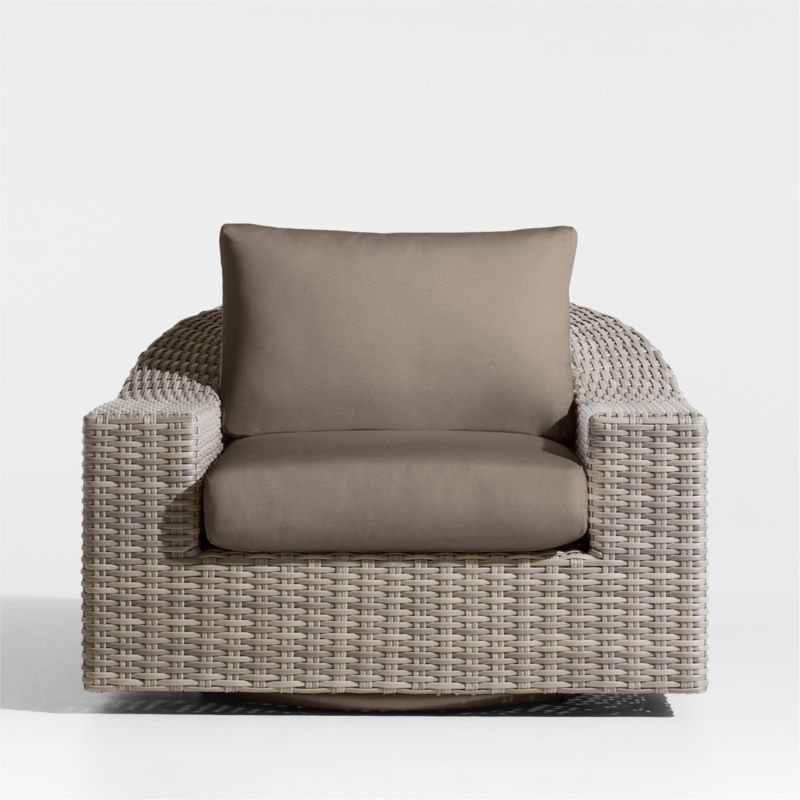 Abaco Resin Wicker Outdoor Swivel Lounge Chair with Cast Shale Sunbrella ® Cushions - image 6 of 9