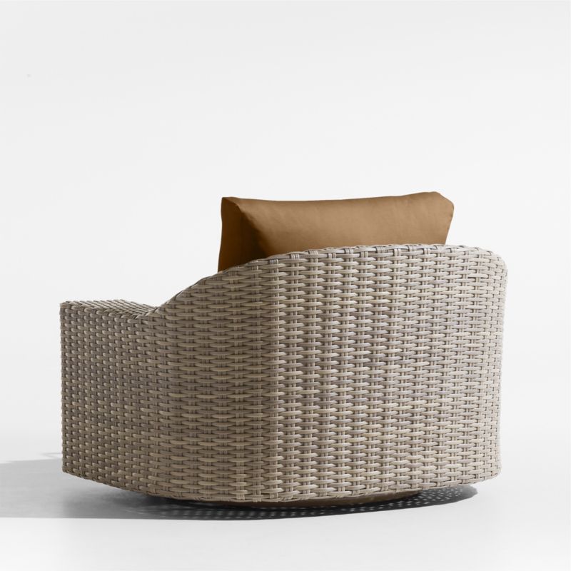 Abaco Resin Wicker Outdoor Swivel Lounge Chair with Cast Teak Sunbrella ® Cushions - image 8 of 9