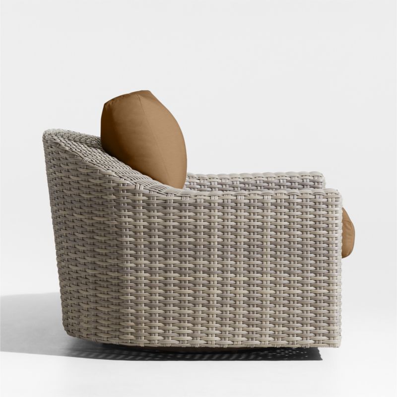 Abaco Resin Wicker Outdoor Swivel Lounge Chair with Cast Teak Sunbrella ® Cushions - image 7 of 9