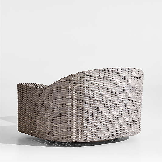 Abaco Taupe Wicker Outdoor Swivel Lounge Chair