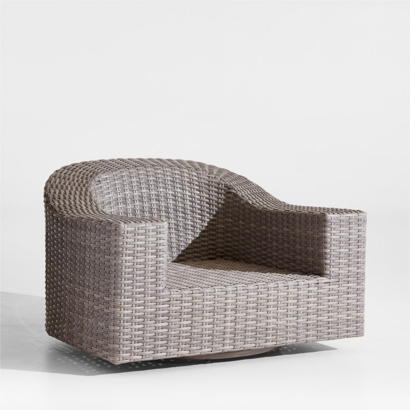 Abaco Taupe Wicker Outdoor Swivel Lounge Chair