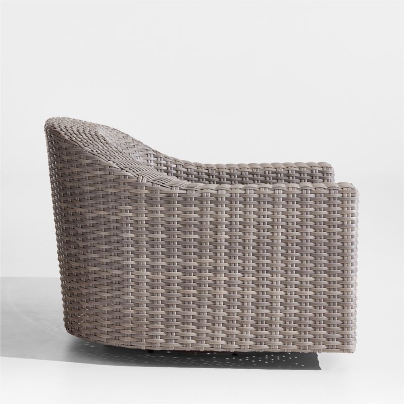 Abaco Taupe Wicker Outdoor Swivel Lounge Chair