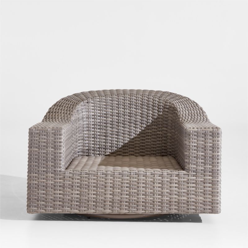 Abaco Taupe Wicker Outdoor Swivel Lounge Chair