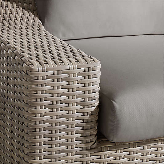 Abaco All-Weather Wicker Outdoor Swivel Lounge Chair with Canvas Charcoal Sunbrella ® Cushions
