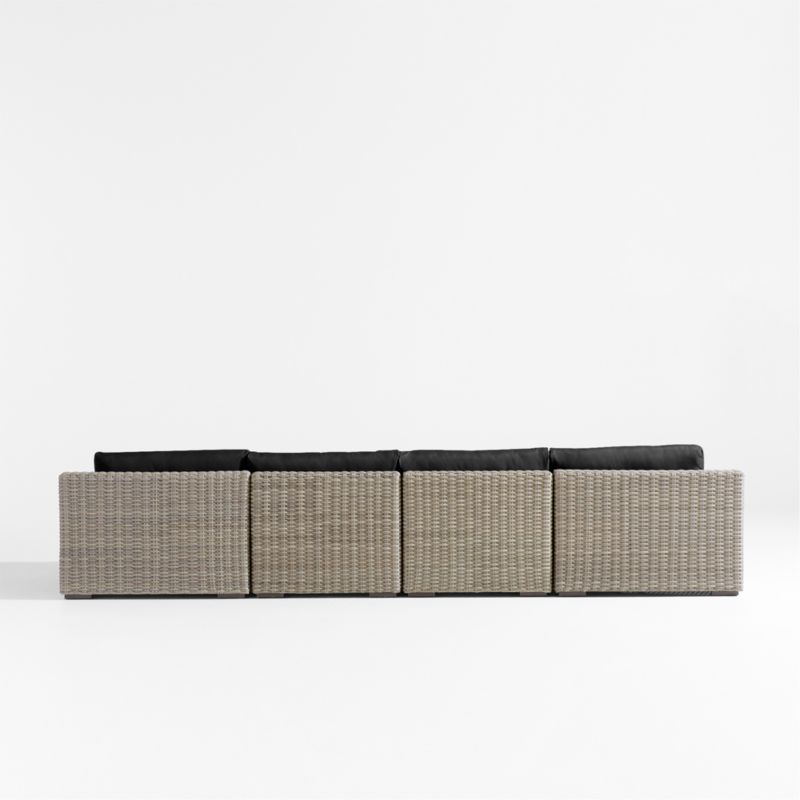 Abaco Resin Wicker Double Chaise Outdoor Sectional Sofa with Canvas Black Sunbrella ® Cushions - image 8 of 8