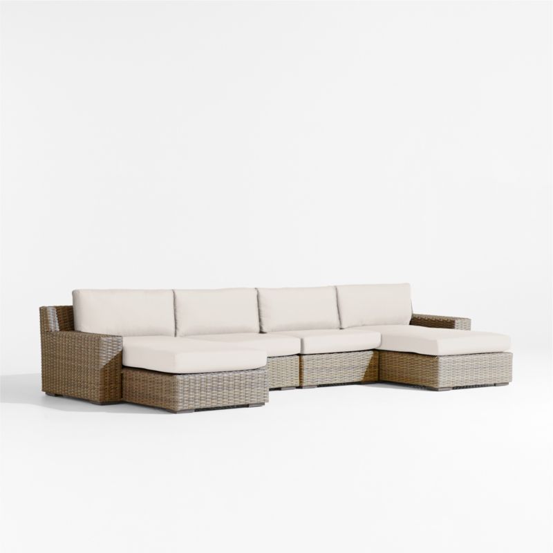 Abaco Resin Wicker Double Chaise Outdoor Sectional Sofa with Canvas Canvas Sunbrella ® Cushions - image 6 of 8