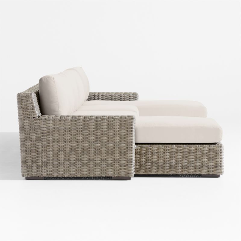 Abaco Resin Wicker Double Chaise Outdoor Sectional Sofa with Canvas Canvas Sunbrella ® Cushions - image 7 of 8