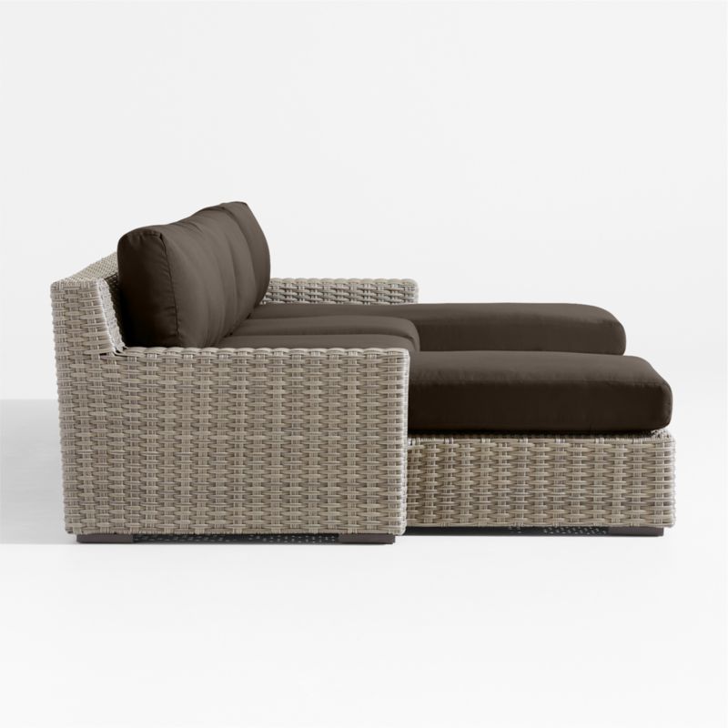 Abaco Resin Wicker Double Chaise Outdoor Sectional Sofa with Canvas Java Sunbrella ® Cushions - image 7 of 8