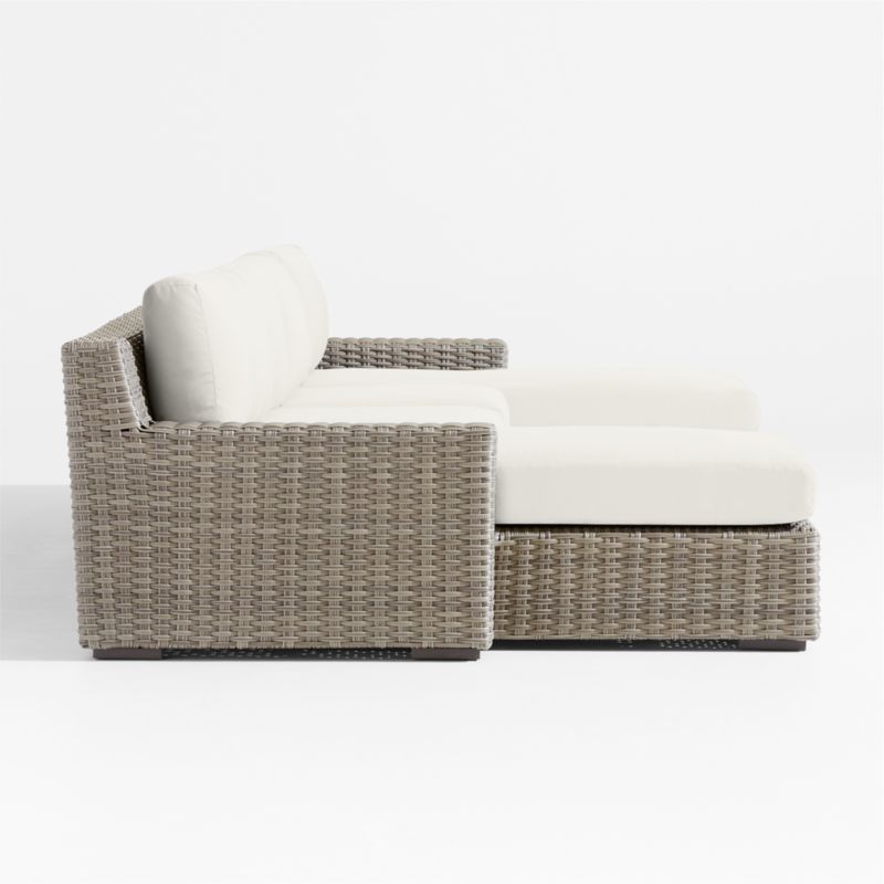Abaco Resin Wicker Double Chaise Outdoor Sectional Sofa with Canvas Natural Sunbrella ® Cushions - image 7 of 9