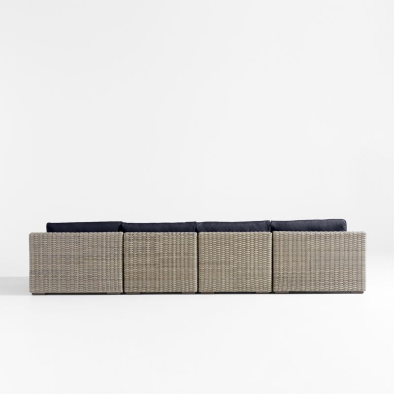 Abaco Resin Wicker Double Chaise Outdoor Sectional Sofa with Canvas Navy Sunbrella ® Cushions - image 9 of 9