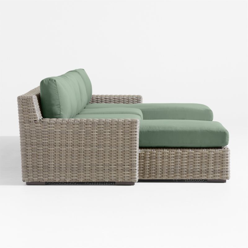 Abaco Resin Wicker Double Chaise Outdoor Sectional Sofa with Canvas Spa Sunbrella ® Cushions - image 8 of 9
