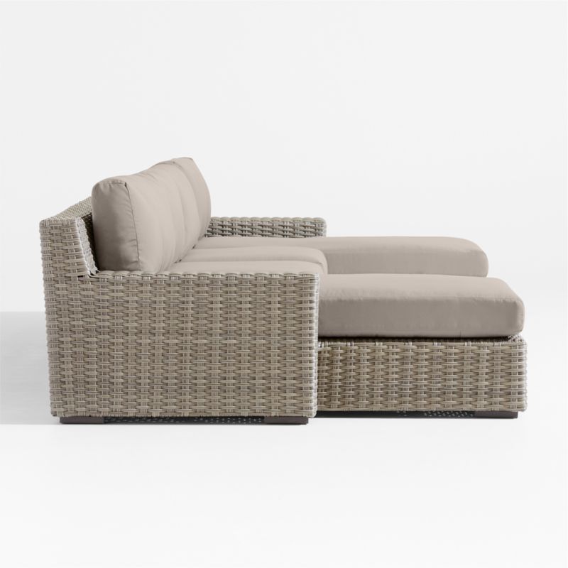 Abaco Resin Wicker Double Chaise Outdoor Sectional Sofa with Cast Ash Sunbrella ® Cushions - image 7 of 8