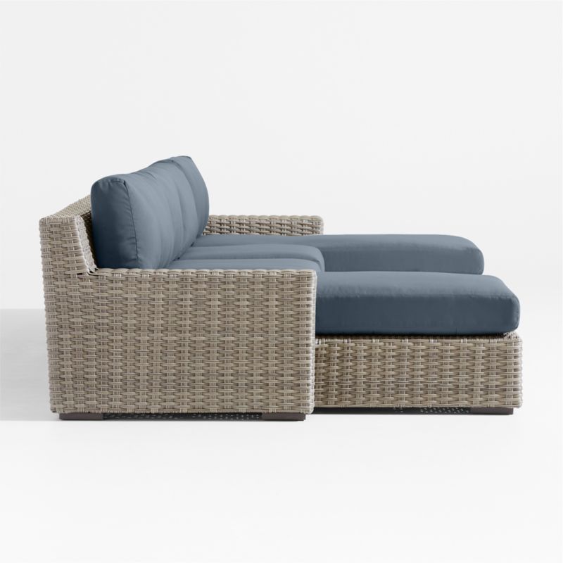 Abaco Resin Wicker Double Chaise Outdoor Sectional Sofa with Cast Harbor Sunbrella ® Cushions - image 7 of 8