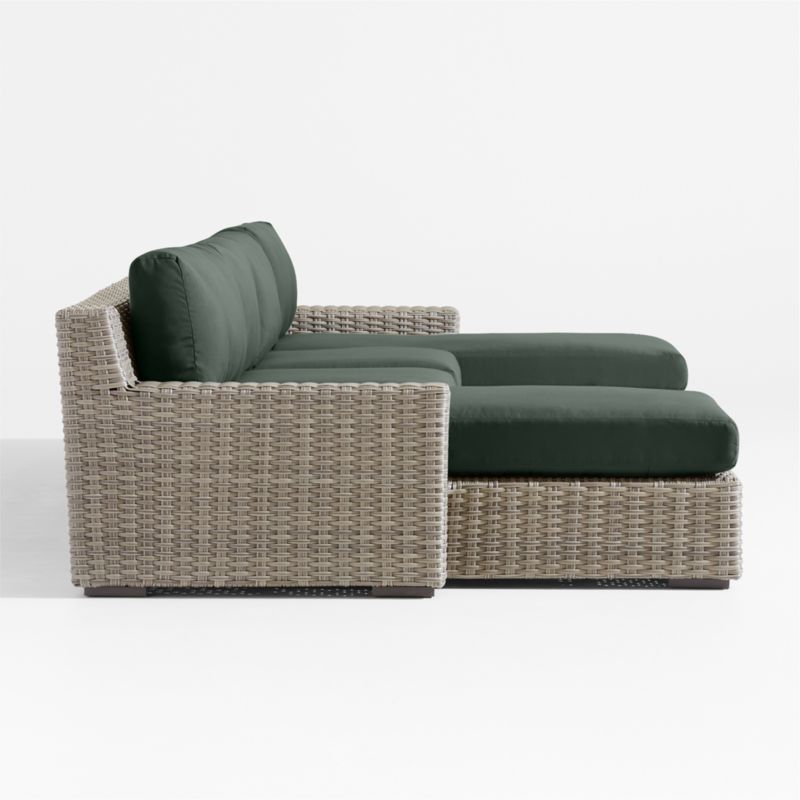 Abaco Resin Wicker Double Chaise Outdoor Sectional Sofa with Cast Ivy Sunbrella ® Cushions - image 7 of 8