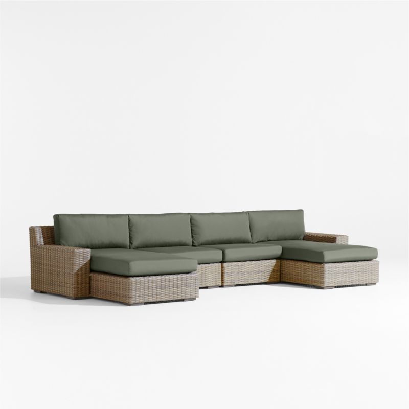 Abaco Resin Wicker Double Chaise Outdoor Sectional Sofa with Cast Sage Sunbrella ® Cushions - image 6 of 8