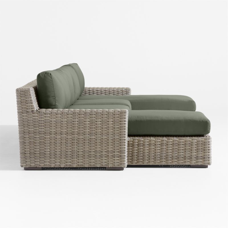 Abaco Resin Wicker Double Chaise Outdoor Sectional Sofa with Cast Sage Sunbrella ® Cushions - image 7 of 8