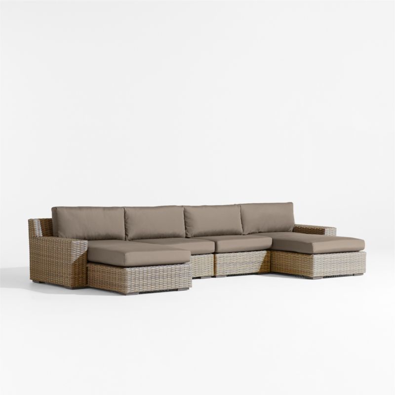 Abaco Resin Wicker Double Chaise Outdoor Sectional Sofa with Cast Shale Sunbrella ® Cushions - image 7 of 9