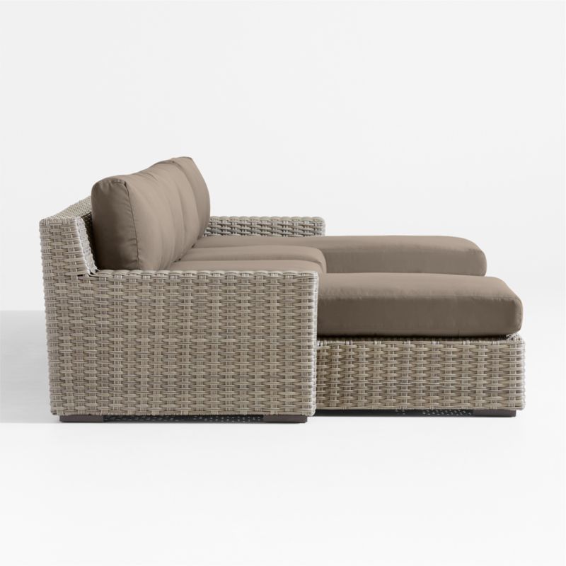 Abaco Resin Wicker Double Chaise Outdoor Sectional Sofa with Cast Shale Sunbrella ® Cushions - image 8 of 9