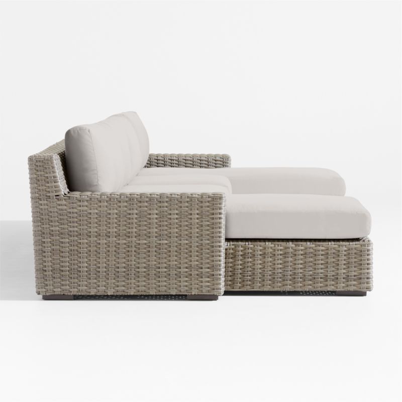 Abaco Resin Wicker Double Chaise Outdoor Sectional Sofa with Cast Silver Sunbrella ® Cushions - image 7 of 8