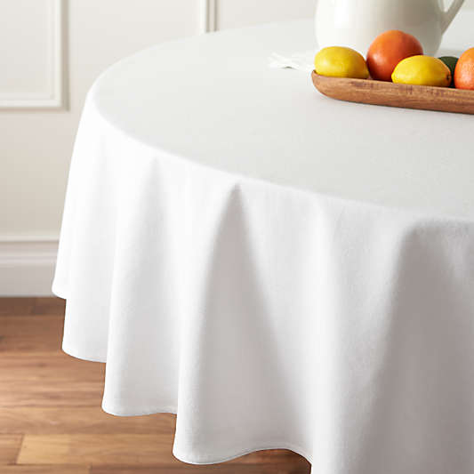 Abode White 90" Round Tablecloth