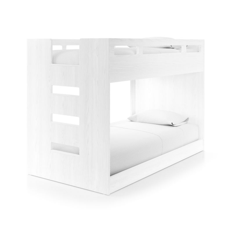 Abridged White Glaze Wood Low Kids Twin Bunk Bed with Left Ladder - image 7 of 10