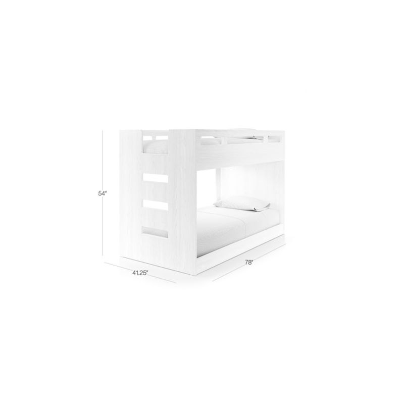 View Abridged White Glaze Wood Low Kids Twin Bunk Bed with Left Ladder - image 3 of 10