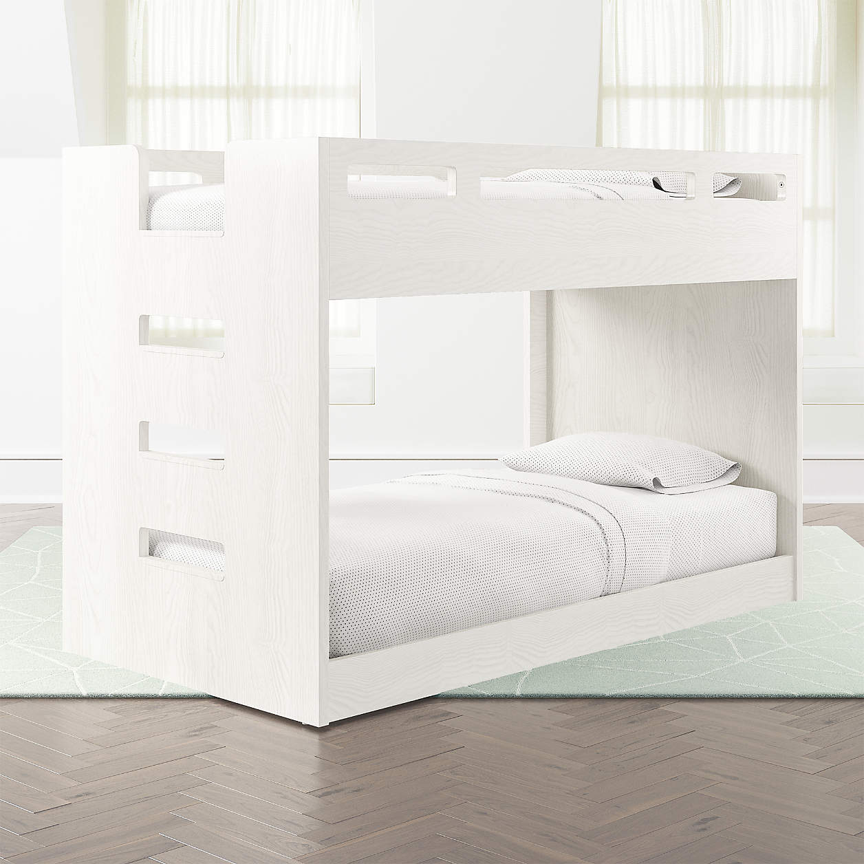 Abridged Kids White Glaze Low Twin Bunk Bed Crate & Kids Canada