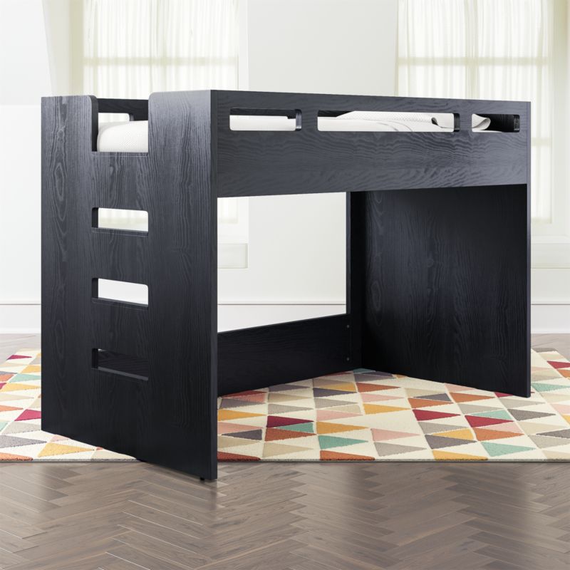 Abridged Charcoal Glaze Wood Low Kids Twin Loft Bed with Left Ladder - image 0 of 3