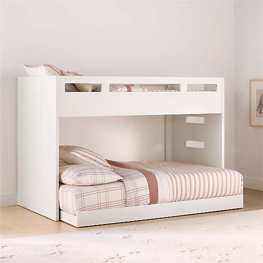 Abridged White Glaze Twin Over Full Kids Bunk Bed