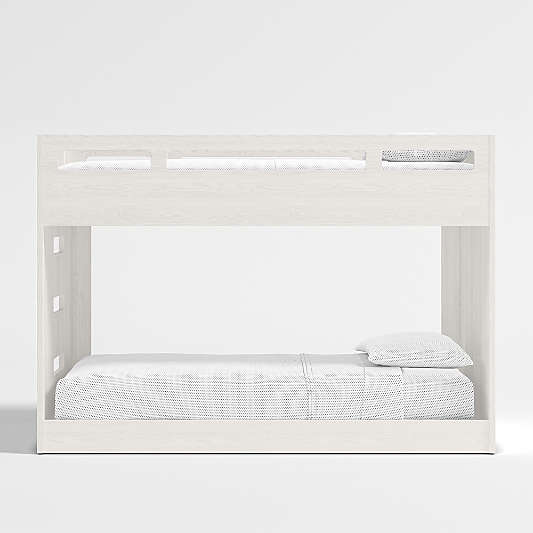 Abridged White Glaze Low Twin Kids Bunk Bed