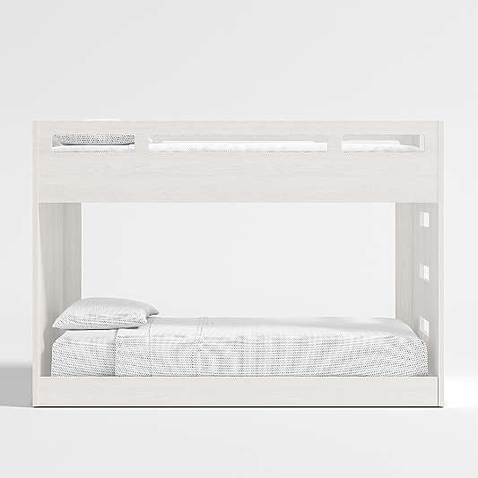 Abridged White Glaze Low Twin Kids Bunk Bed