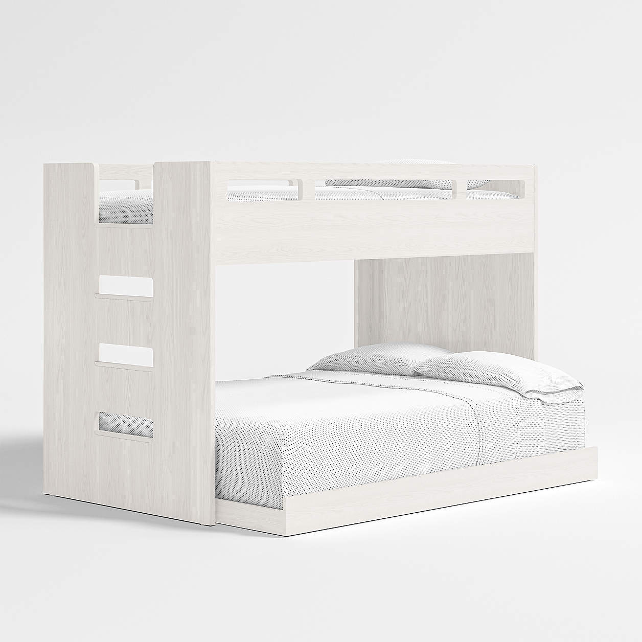 Abridged Kids White Glaze Twin Over Full Bunk Bed Frame Crate & Kids