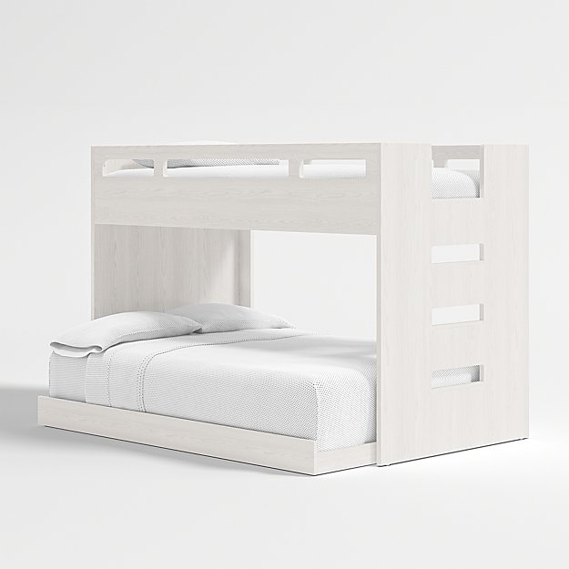 White wooden double bunk clearance beds