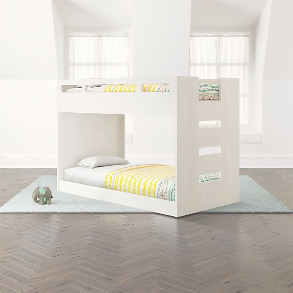 modern white bunk bed